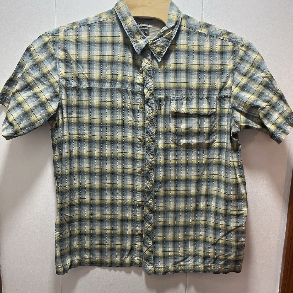 Columbia Titanium Men's Short Sleeve Shirt Button Up Plaid Size XXL‎ 2XL